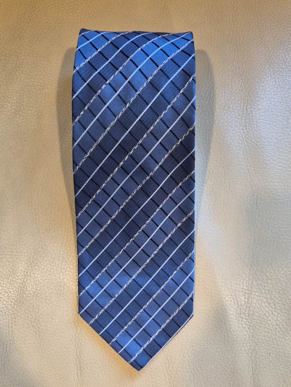 Emanuel Ungaro Silk Blended Made In Italy Blue Plaid Tie